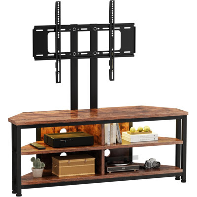 TV Stand Cabinet with LED Lighting and TV Mount