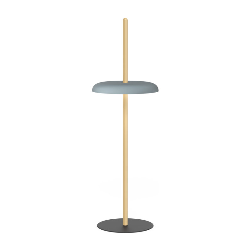 Nivél Floor Lamp, White Oak, Slate Blue