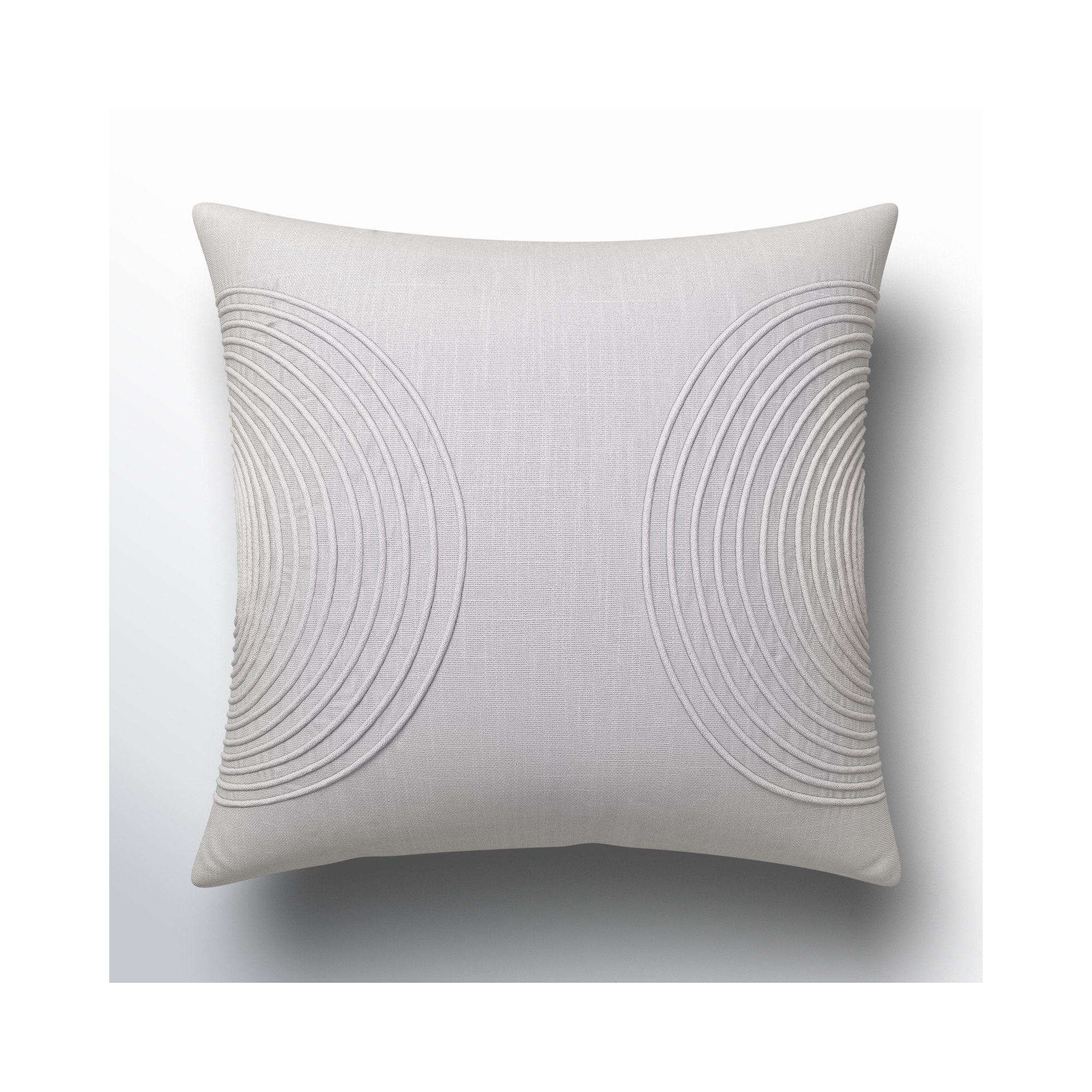 Rida Embroidered Cotton Throw Pillow, Gray, 22" x 22", No Fill