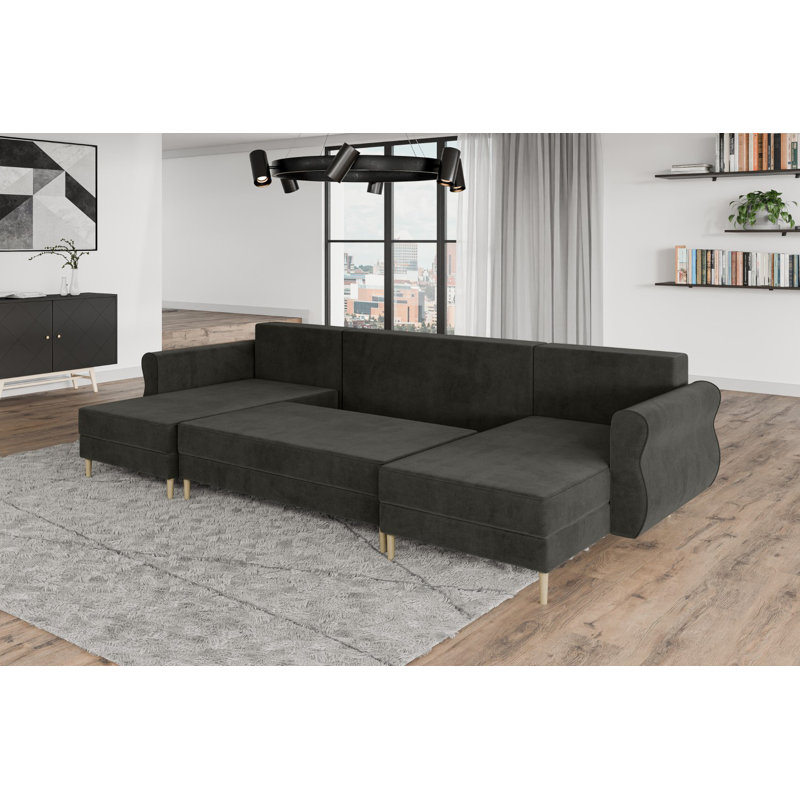 Aydrie 5 Seater Corner Sofa , Dark gray - Monolith95