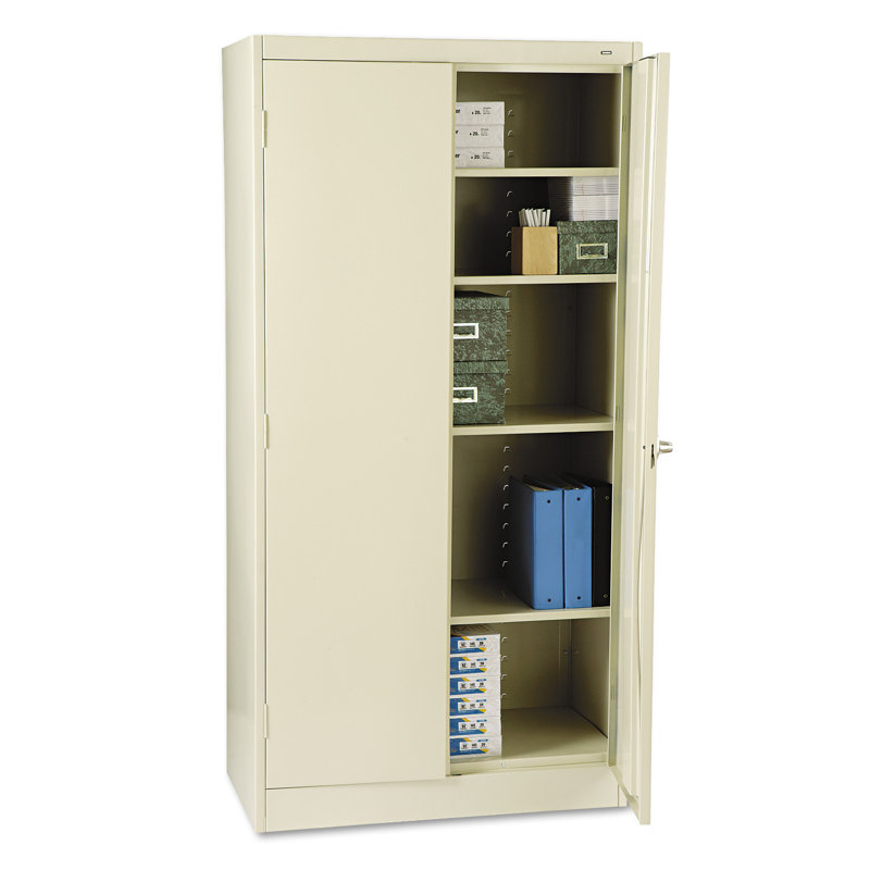 Tennsco Deluxe 72" Putty Heavy-Duty Lockable Office Cabinet