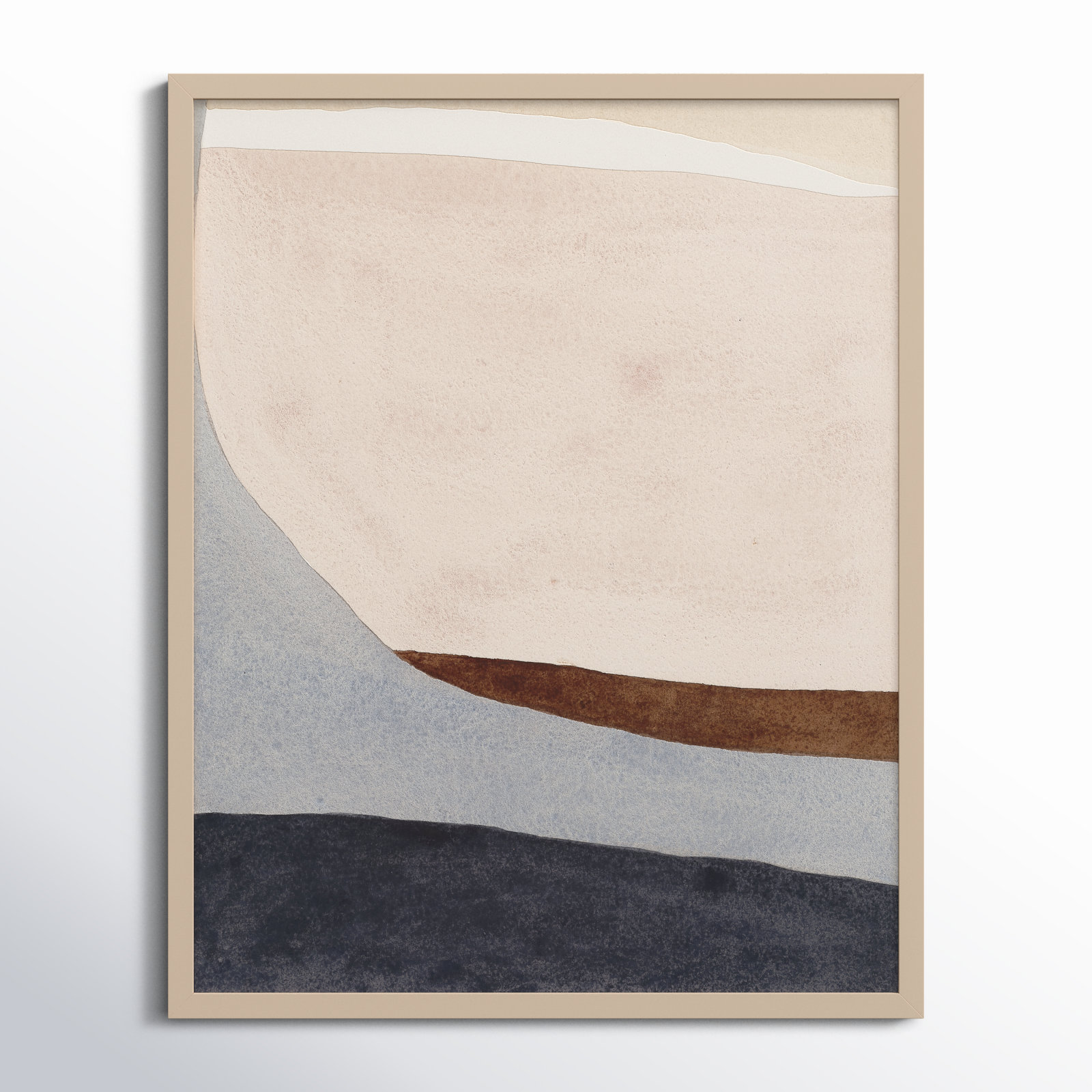 Divided By Blue 2 by Julia Balfour, Brown Framed, 38" H x 30" W x 1.25" D
