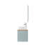 Meuble-lavabo mural 36 po à deux tiroirs + une porte. Armoire bleue + plateau en bois massif, lavabo rond en céramique, design minimaliste moderne, pour salle de bain