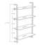 Étagère à livres 4 tablettes flottantes étagère industrielle (L 23,6 po gris huître)-2045142984-2045142983