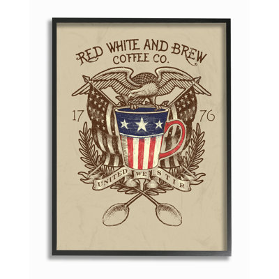 «Red White And Brew Coffee Co», affiche vintage