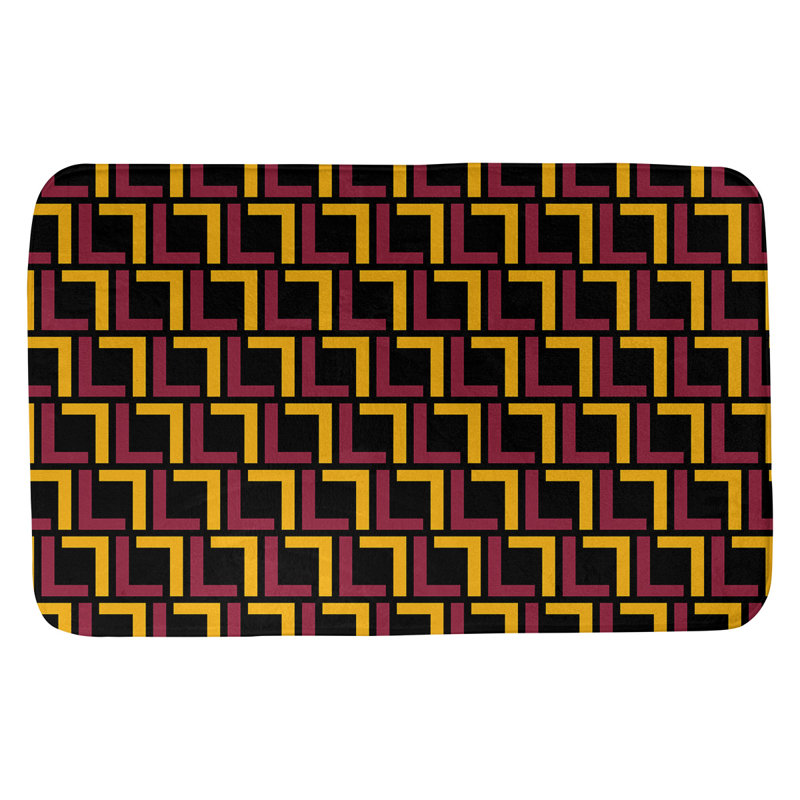 Tapis pour salle de bain Baltimore, l 21 po x L 34 po, Noir / rouge / jaune