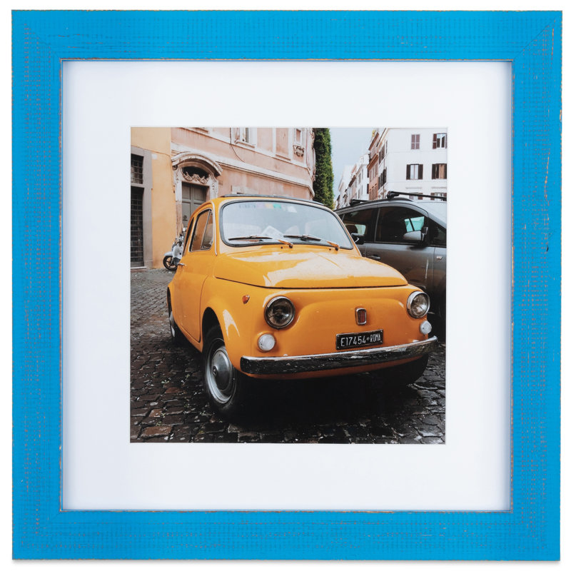 Cadre photo à finition usée Boggs, 15 po x 18 po, Bleu vif