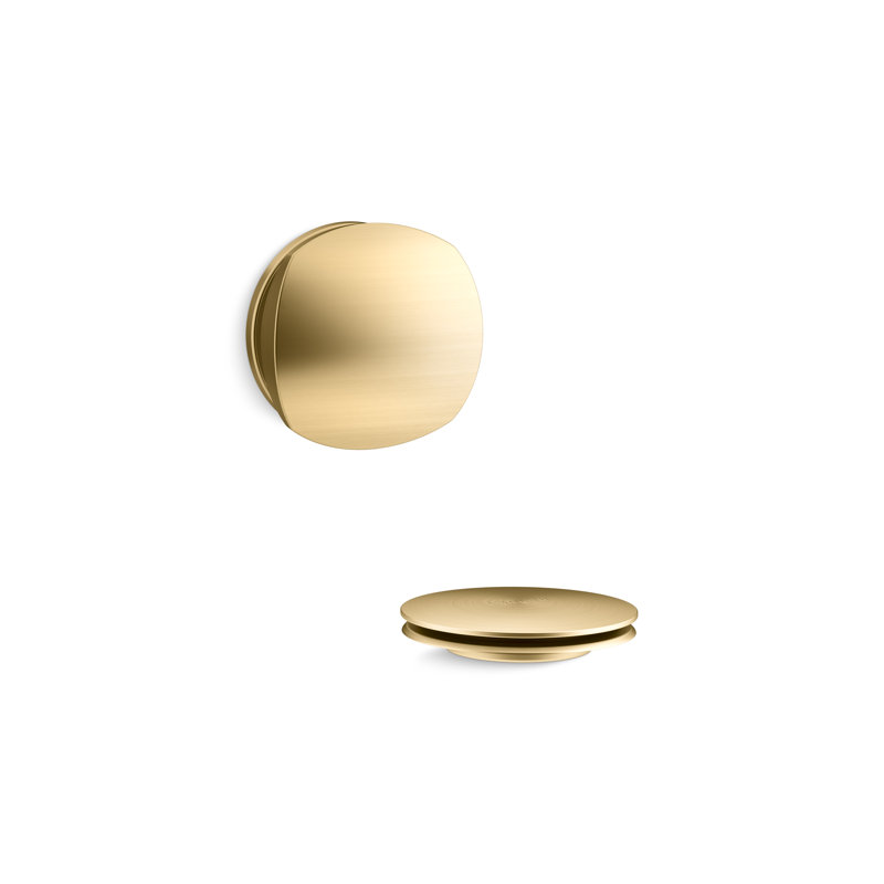 PureFlo Drain Stopper Tub Drain, Vibrant Brushed Moderne Brass