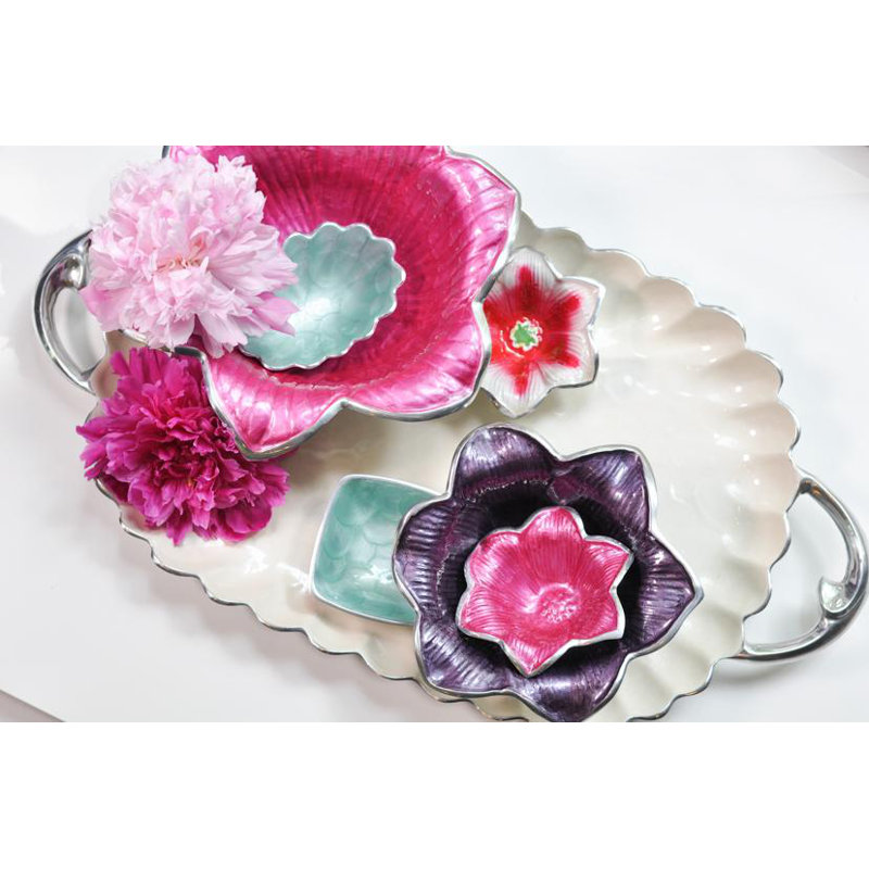 Lily Serving Bowl, Gold Snow