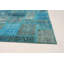 Tapis décoratif turquoise en laine de conception unique 6 pi 11 po X 9 pi 10 po noué à la main