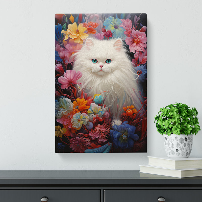 Persian Cat Neo-Plasticism - Wrapped Canvas, 76cm H x 50cm W x 3cm D