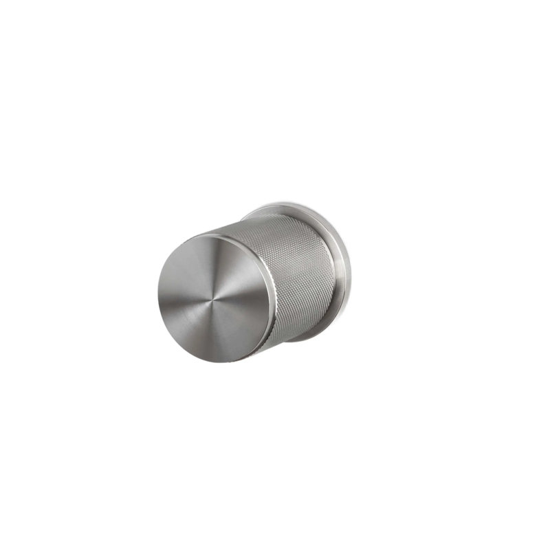 Cylindrical Knob with Round Rosette, Steel