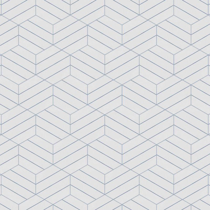 Portas Savona Hex 9" x 10" Porcelain Patterned Wall & Floor Tile, White/Blue  