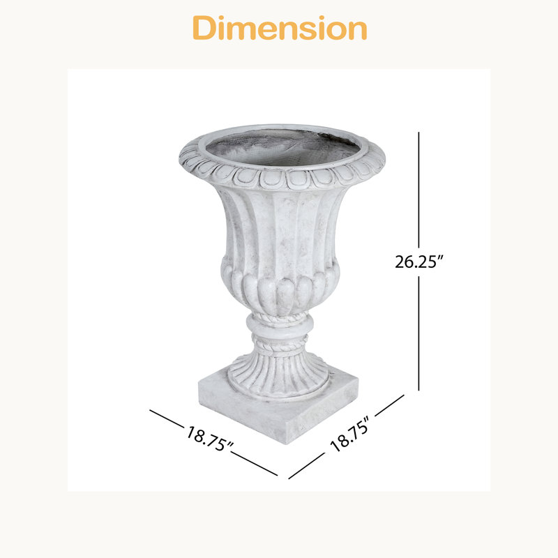 Pot de fleurs d'extérieur pour jardin, Blanc antique