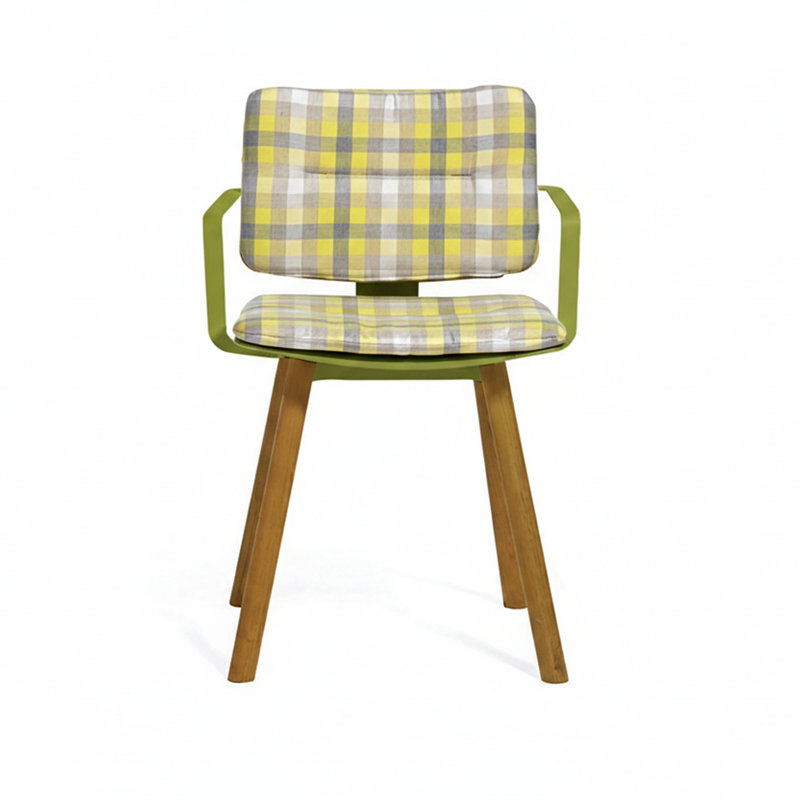 Coco Outdoor Dining Armchair, Mac Lemon, White/Faux Teak