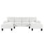 Canapé moderne en velours granulé de 112 po x 56 po, canapé en U avec siège et canapé-lit à 6 places avec méridienne double-937708472