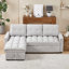 Canapé inclinable de 78,75 po, canapé-lit escamotable avec ports de chargement USB et Tape-C, canapé modulaire en forme de L avec rangement inclinable et rangement avec accoudoirs, canapé de salon confortable-1128850522