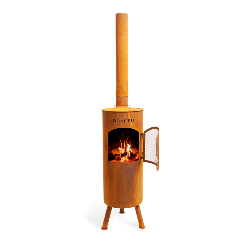 Triangle Steel Chimnea, Orange