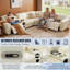 Canapé modulaire inclinable électrique en cuir 6 pièces de luxe avec appuis-tête réglables, console de rangement, haut-parleurs Bluetooth et éclairage DEL-1489203822