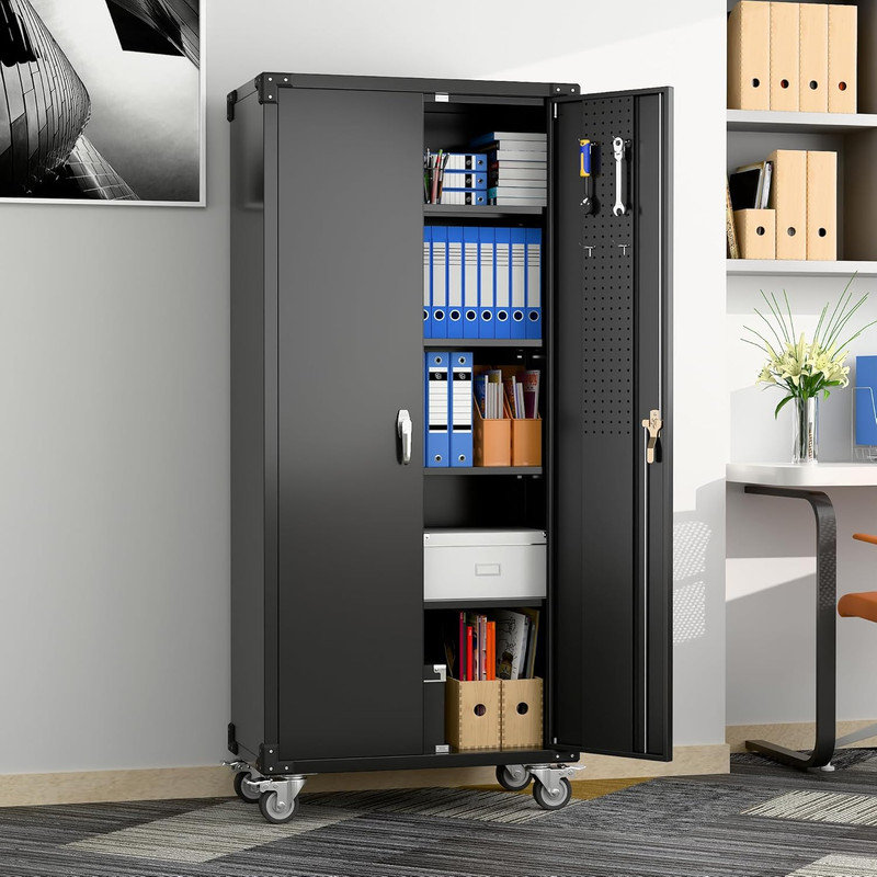 Steel Single Storage Cabinet ( 182cm H x 80cm W x 41.91cm D)