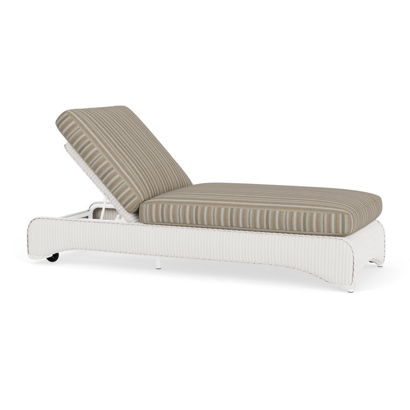 Loom Outdoor Chaise Lounge, Purveyor Pewter, White