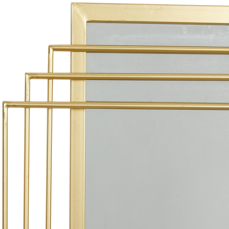 Elegant Rectangular Wood and Gold Dresser Wall Mirror 24" x 36"