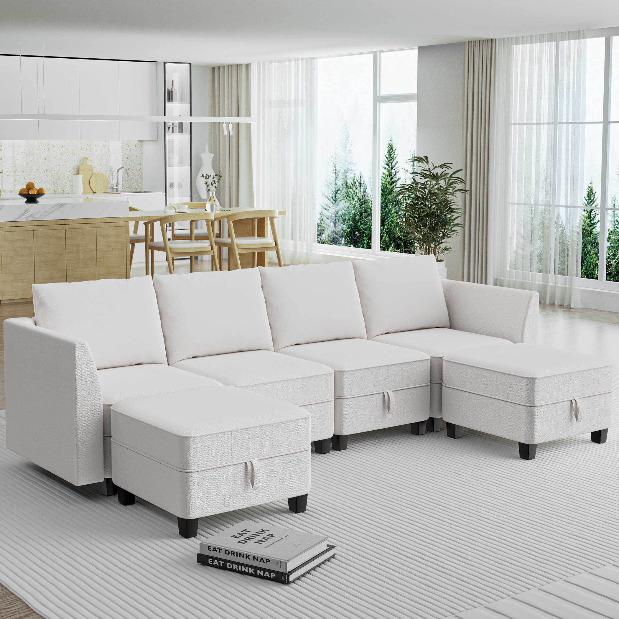 Ebern Designs Vumece Modular Sectional Sofa, Convertible L Shaped ...