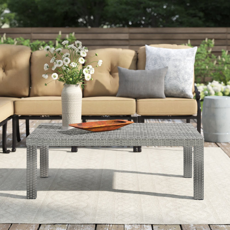 Fionnula Rectangular Outdoor Coffee Table , 46 " W 26 " D, Gray