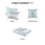 Ensemble de courtepointe 4 pièces Seersucker pour très grand / très grand lit avec coussin décoratif-121228520-121228521