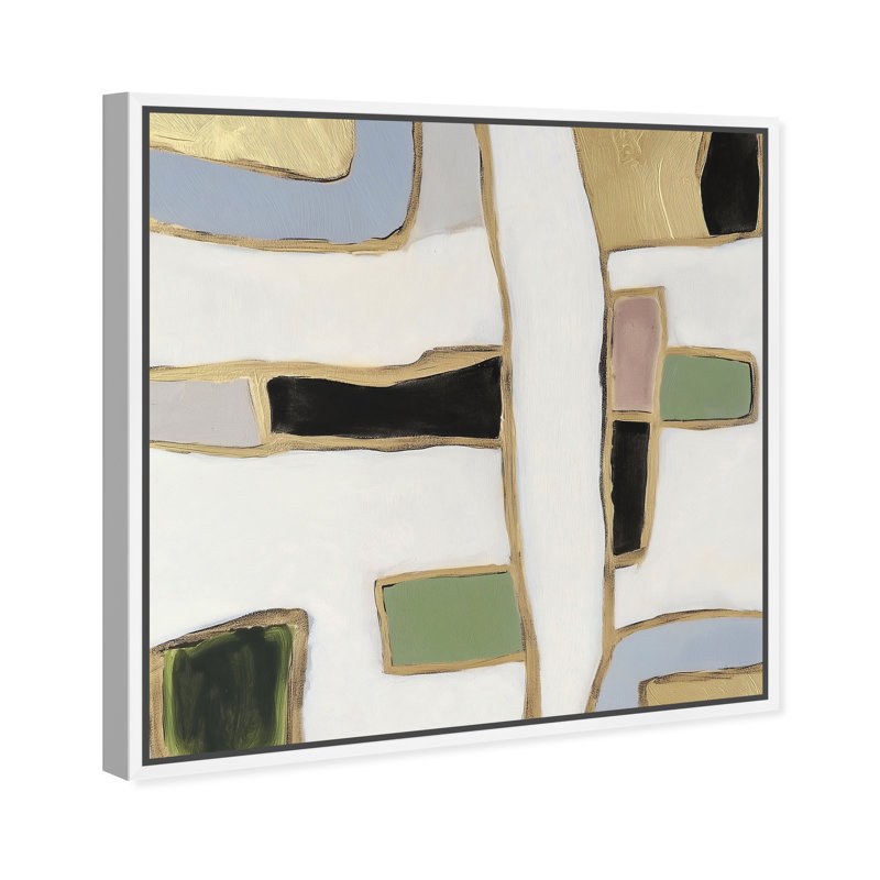 A Night With Klimt II Canvas Abstract Print by Oliver Gal, Black Frame, 12 x 12, 17"H x 17"W, White Frame