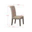 7 Piece Dining Table Set Consist of a Rectangle Table with Butterfly Leaf and 6 Light Beige Linen Fabric Upholstered Chairs, Linen White-1657913323-1725481334