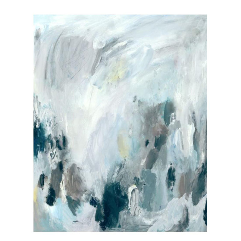 Blue Musings I Painting by Emma McCartney, Glass Coat, 30" H x 24" W