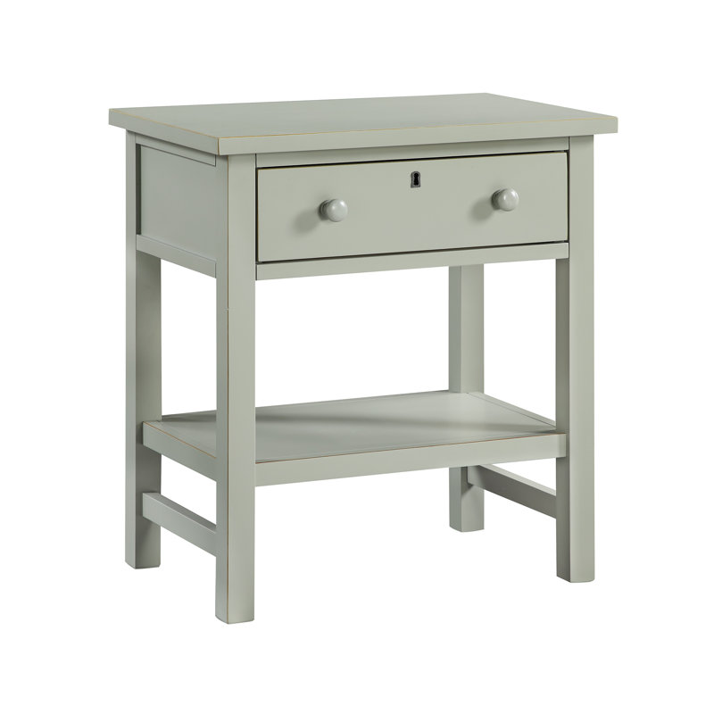 Table de chevet de rangement à 1 tiroir Finley, Gris antique
