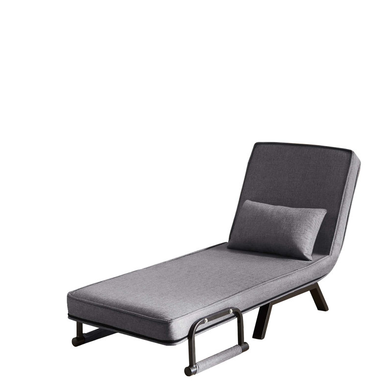 Chaise pliante, canapé-lit convertible Comfy, lit pliant 5 en 1 avec dossier et coussin réglables à 5 positions, chaises simples au sol, futon douillet pour les petits espaces, bureau (gris clair)