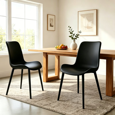 Eonyvian 18" Upholstered Modern Dining Chair Side Chair with Steel Legs