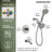 Three-Function Tub Shower Faucet Set, Showerhead and Hand Shower with 5 Spray Settings-113343550