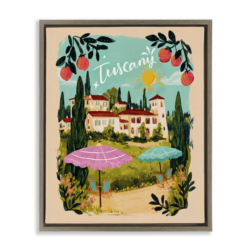 Cadre flottant à motif de fruits en Toscane, conçu par Yen, Cadre flottant orme Montalcino, H 31 po x l 25 po
