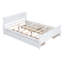 Lit plateforme double en bois avec tiroirs peu encombrant de style moderne pour les chambres confortables