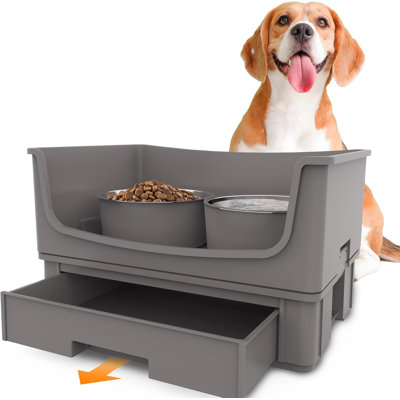 Ensemble de mangeoire pour animaux 6,83 "- Bols 30 oz et 43 oz, antidérapant, va au lave-vaisselle pour la protection du cou / des articulations