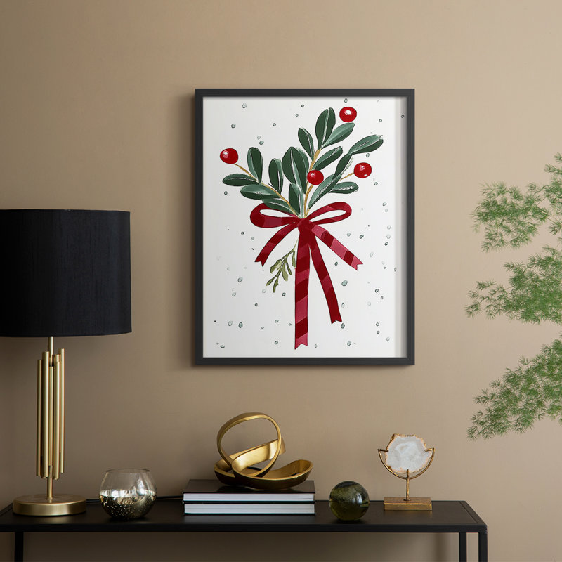 «Christmas Holiday Art DCCCLXI», reproduction d'art encadrée - bois massif, Noir, noir, noir, noir, H 21 po x l 17 po