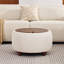 Table basse ronde avec repose-pieds rembourré avec plateau amovible-396738362