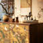 Buffet rectangulaire en bois massif peint rétro