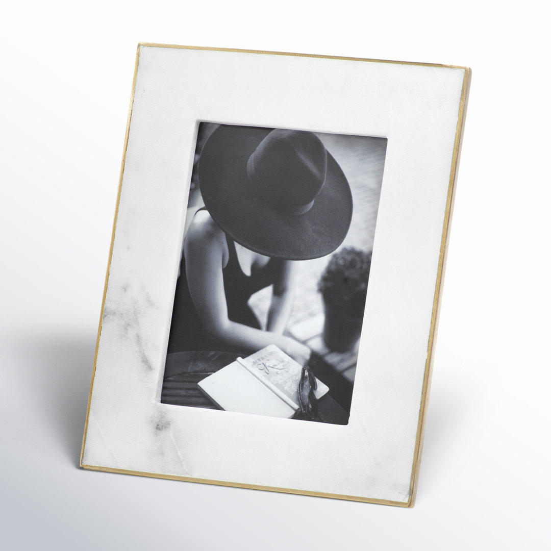 Gibbs White Marble Matte Picture Frame with Mat Birch Lane™ Picture 