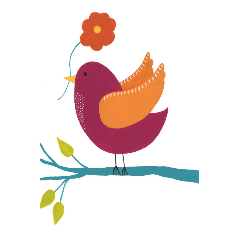 Oiseau mignon II, H 12 po x l 8 po x P 1,25 po
