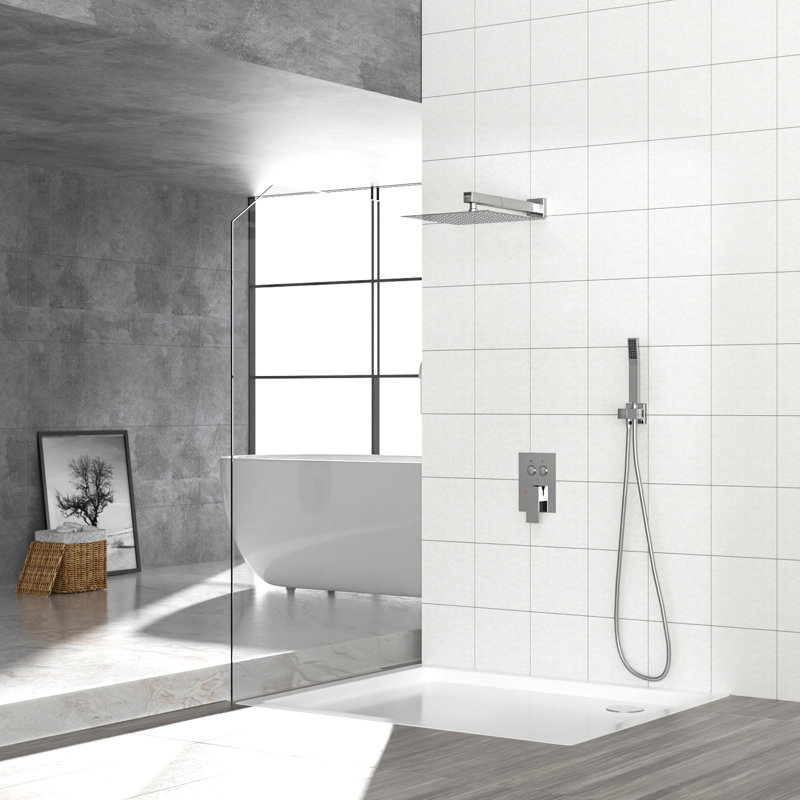 Système de double pomme de douche - Ensemble mural carré de 10 pouces