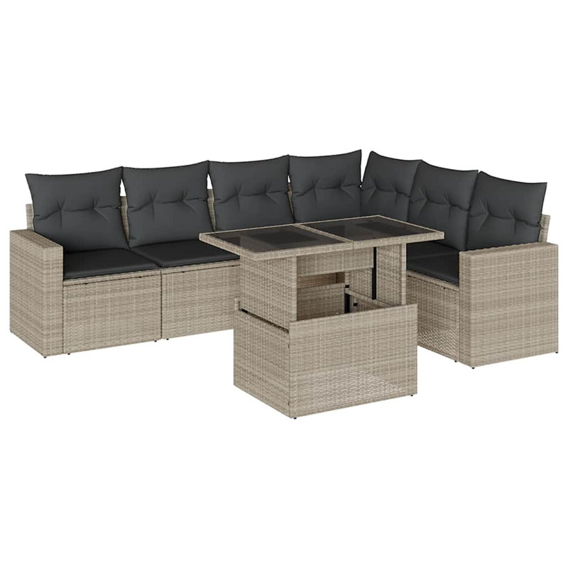  Ensemble de canapé de jardin gris clair et anthracite