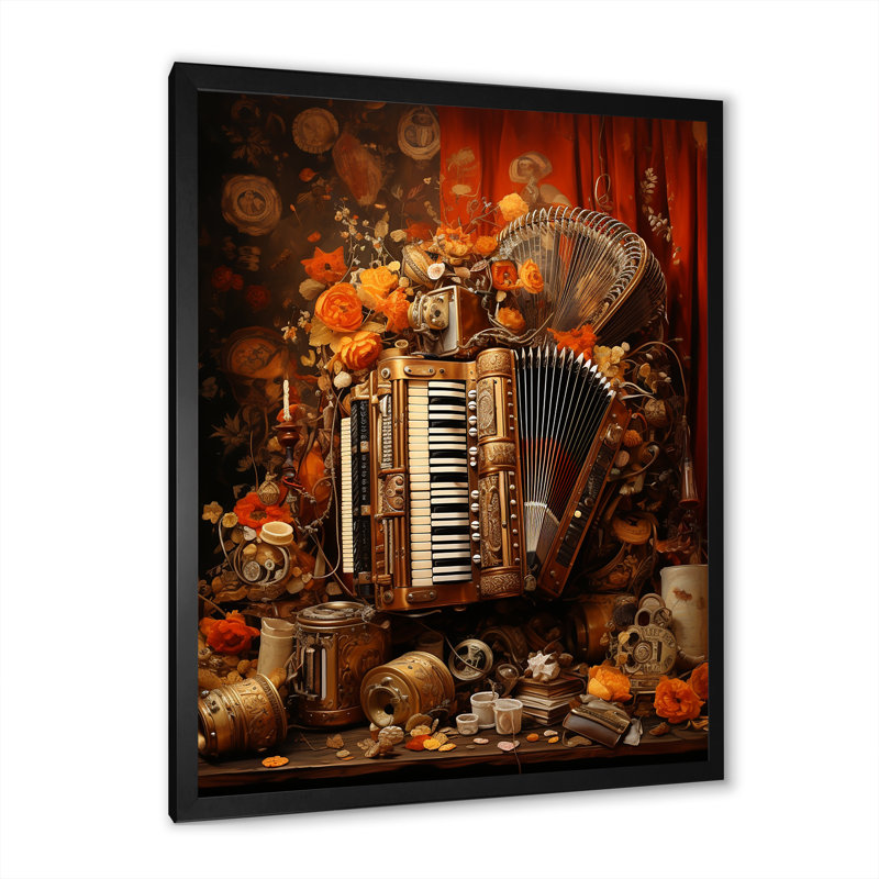 Soufflet soufflé ambre antique sur toile, H 44 po x l 34 po x P 1,5 po, Cadre simple noir