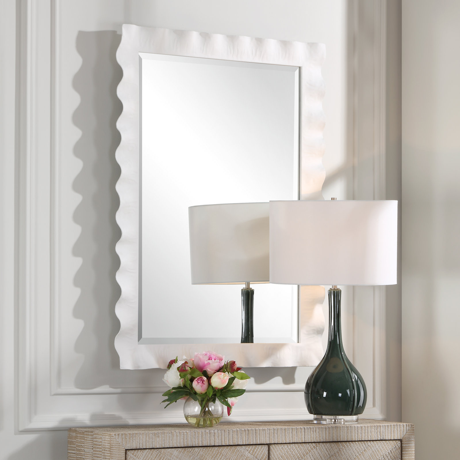 Edith 28" Accent Mirror, White