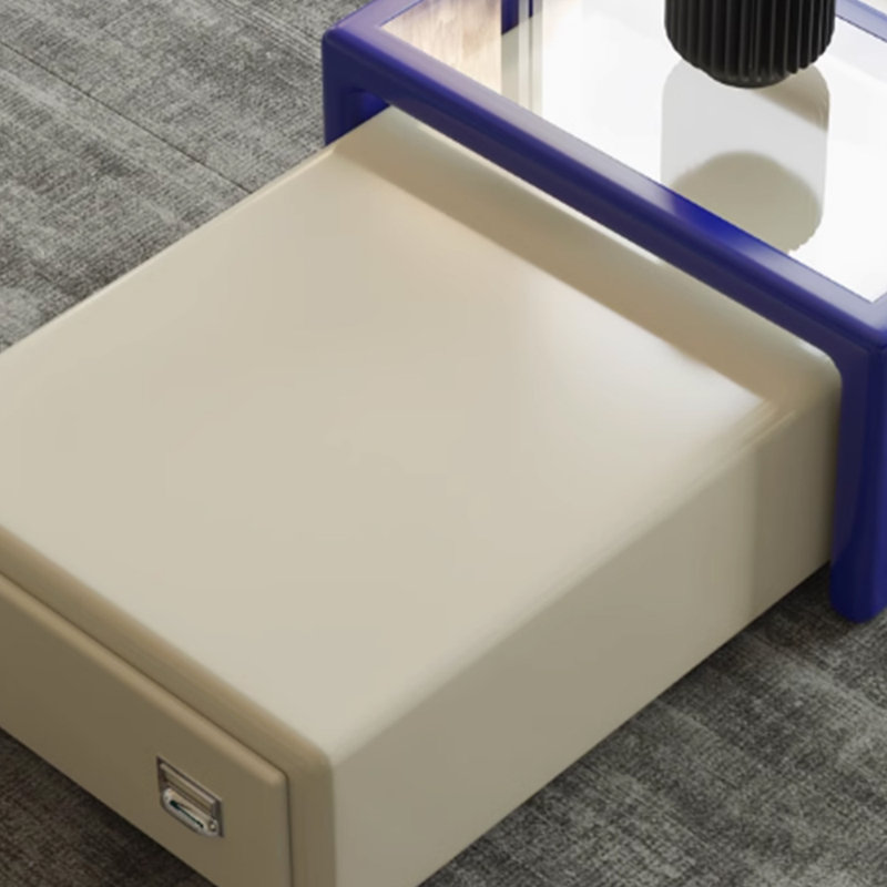 Table basse simple de style crème, Bleu / Crème