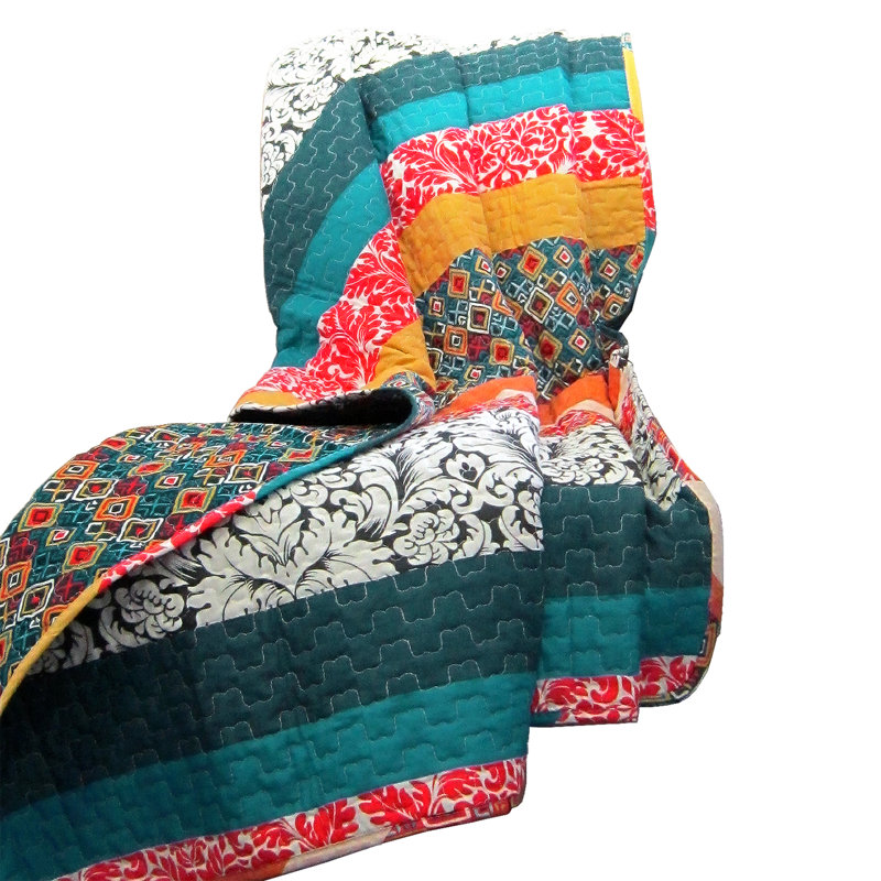 Lush Decor Boho Stripe Reversible Cotton Throw Blanket